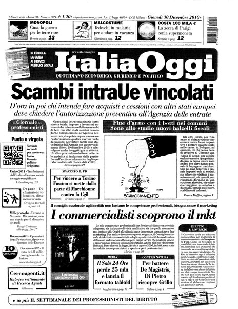 Italia oggi : quotidiano di economia finanza e politica